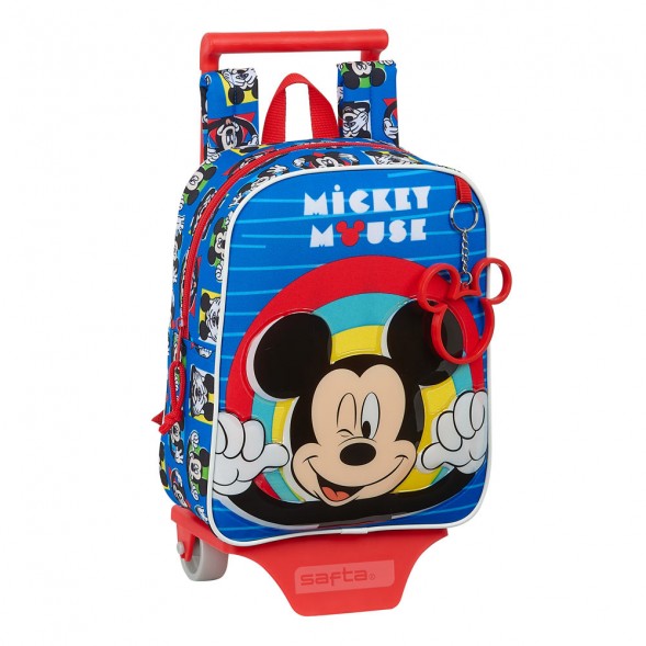 Sac à dos à roulettes maternelle Mickey Mouse Blue 28 CM Trolley haut de gamme