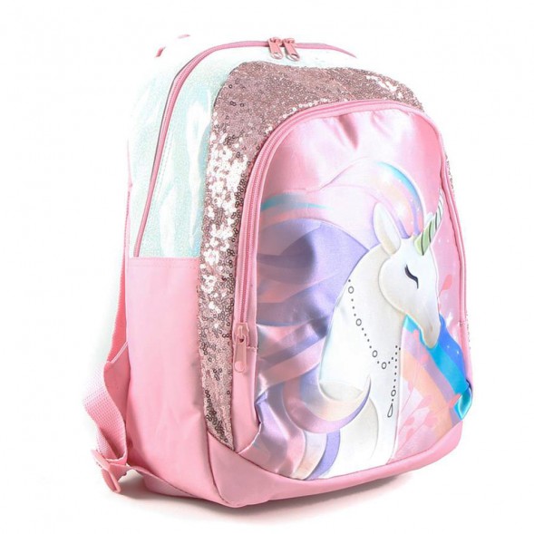 Backpack Pink unicorn glitter 41 CM - 2 Cpt