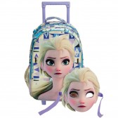 Sac à Dos à Roulettes Elsa Reine des Neiges avec Masque 46 CM