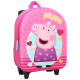 Sac à dos à roulettes Peppa Pig maternelle 31 CM Cartable Trolley 3D