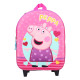 Sac à dos à roulettes Peppa Pig maternelle 31 CM Cartable Trolley 3D