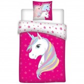 Funda nórdica Unicornio Rosa 140x200 cm y funda de almohada