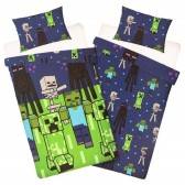 Minecraft 140x200 cm cotton duvet cover and pillow taie