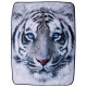 Plaid Tigre Blanc 120 x 150 cm - Couverture en flanelle douce