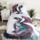 Dragons 140x200 cm cotton duvet cover with pillow taie