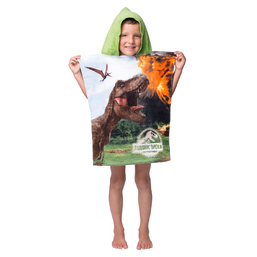 Asciugamano da bagno per bambini con cappuccio motivo poncho dinosauri Asciugamano per bambini 