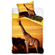 Parure housse de couette coton Girafe 140x200 cm et Taie d'oreiller