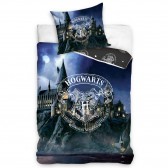 Funda nórdica de algodón adornado Harry Potter Hogwarts 140x200 cm y Funda de almohada
