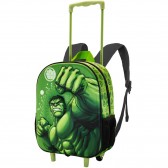Sac à dos à roulettes maternelle Hulk Avengers 3D 34 CM