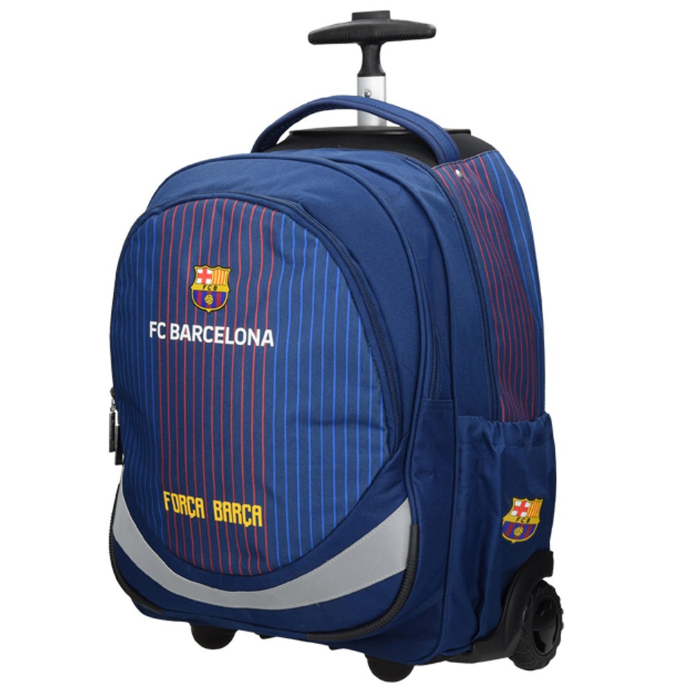 *Exclusiv* FC Barcelona Trolley Schulranzen auf Rollen Schulrucksack 45x35x23cm Handgepäck 