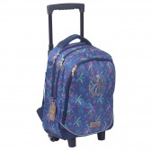Backpack with wheels ETTAVEE LOVE Papillon Rose 45 CM - 2 Cpt