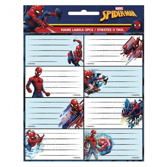 Lote de 16 etiquetas Spiderman