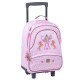 Zaino a rotelle Stalla BIANCA Rose Pompons - 2 Cpt 43 CM