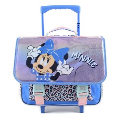School bag on wheels Minnie Leopard 41 CM - 2 cpt
