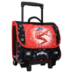 Cartable à roulettes Ladybug Miraculous Love & courage 38 CM Haut de gamme - 2 cpt