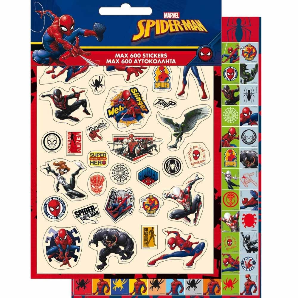 Paquete de pegatinas y tatuajes de Marvel Spiderman (más de 300 pegatinas  de Spider-Man y Spiderman Spider-Man