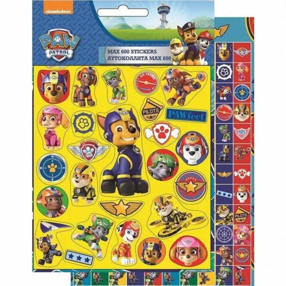 Lot de 600 stickers Pat Patrouille