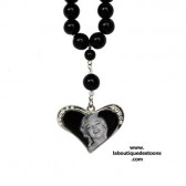Collier perles coeur strass Marilyn for ever