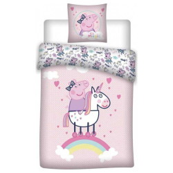 Peppa Pig Unicorn 140x200 cm funda nórdica y funda de almohada
