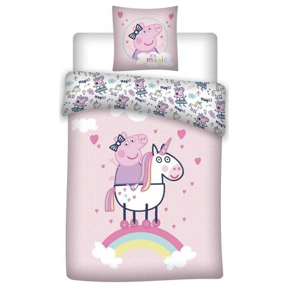 Peppa Pig Unicorn 140x200 cm funda n rdica y funda de almohada