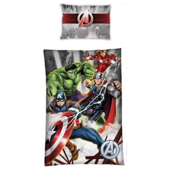Avengers Marvel Bettbezug Set 140x200 cm und Kissenbezug