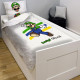 Parure housse de couette coton Mario vs Luigi 140x200 cm avec Taie d'oreiller