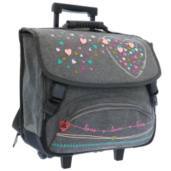Borsa scuola con ruote Lola Espeleta Grey Love 38 CM
