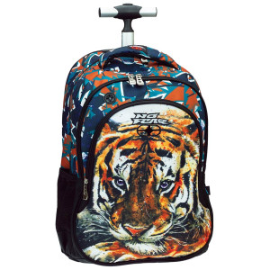 Cartable à Roulettes 3 En 1 FEEIMOL Pour Garçon | Sac à Dos Trolley Avec Sac à Lunch Et Trousse - Motif Espace Bleu