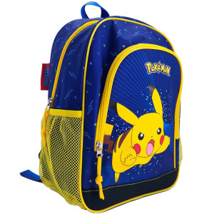 Set 3 Zaini Pokemon Pikachu Per Ragazzi, Con Valigetta E Moschettone
