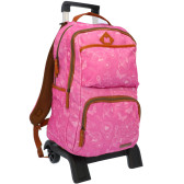 Backpack with wheels Marshmallow Flowers Violet 47 CM trolley High-end - School bag