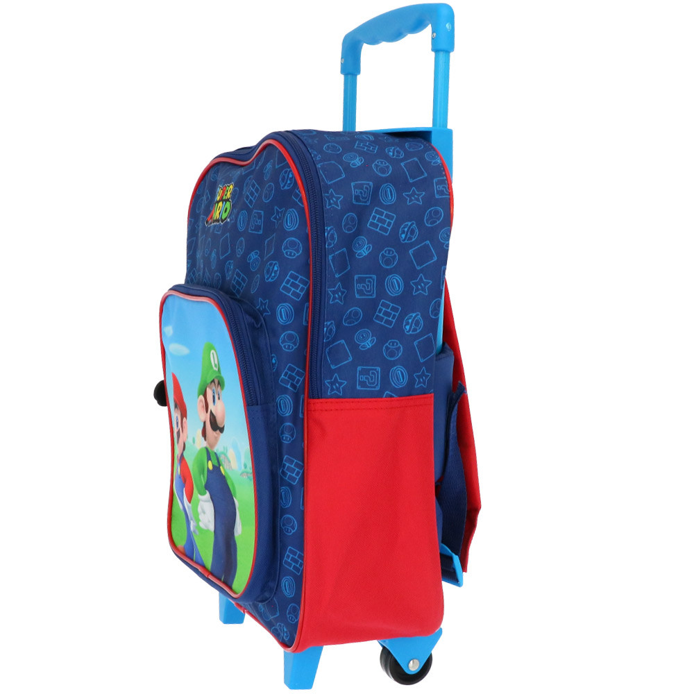 BAGTROTTER Zaino Asilo Nido Super Mario 31 Cm Blu - Leggero Con Tasche E Spallacci Imbottiti