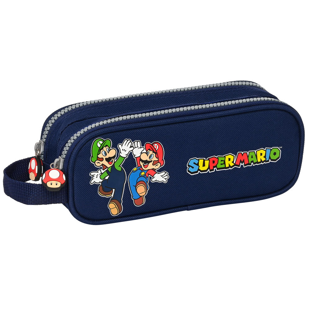 Super Mario Grande trousse de rangement à double fermeture éclair pour  maquillage, stylos, papeterie