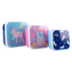 Scatola snack unicorno arcobaleno 3 in 1 - 12 cm