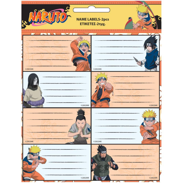Lot de 16 étiquettes Naruto Shippuden