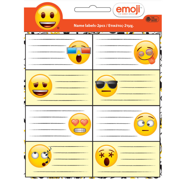 Lot de 16 étiquettes Emoji