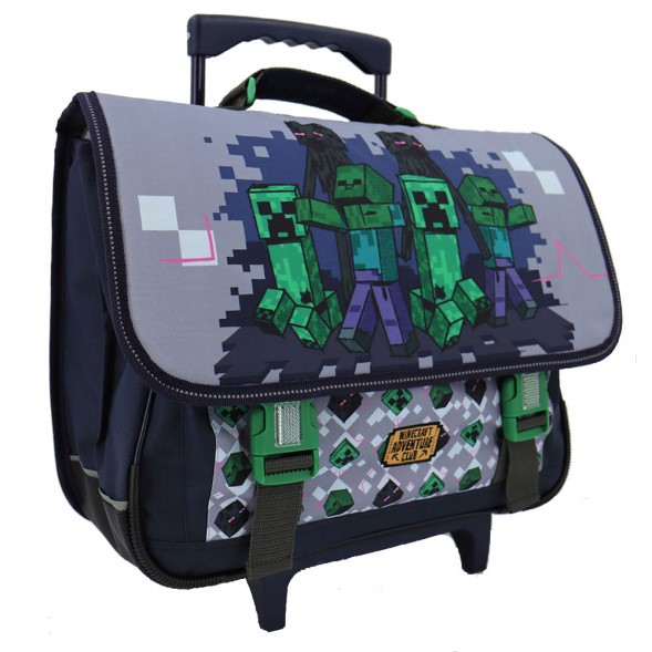 Minecraft Roller School Bag Gris 41 CM - 2 cpt