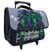 Minecraft Roller Schultasche Grau 41 CM - 2 cpt