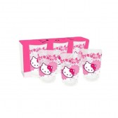 Set di 3 bicchieri Hello Kitty Flowers - Altezza 10,5 CM