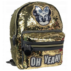 Sac à dos maternelle Minnie 27 CM Paillettes réversibles