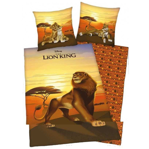 Parure housse de couette Le Roi Lion Disney 140x200 cm et Taie d'oreiller