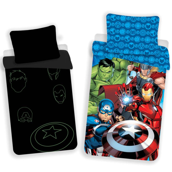 Set funda nórdica Superheroes Avengers 40x200 cm y funda de almohada