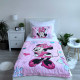 Parure housse de couette coton Minnie 100x135 cm et Taie d'oreiller