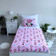 Parure housse de couette coton Minnie 100x135 cm et Taie d'oreiller