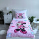 Baumwoll-Bettbezug Minnie Blumen 140x200 cm und Kissenbezug