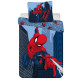 Parure housse de couette coton Spiderman Bleue 160x200 cm et Taie d'oreiller