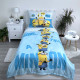 Juego de funda nórdica Minions 2 Azul 140x200 cm y funda de almohada