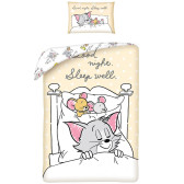 Parure housse de couette coton Tom & Jerry 100x135 cm avec Taie d'oreiller