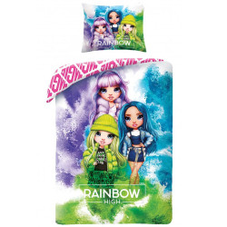 Juego de funda nórdica de algodón Rainbow Hight 140x200 cm y funda de almohada