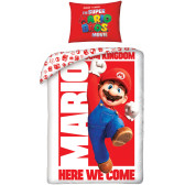 Parure housse de couette coton Super Mario Bros 140x200 cm et Taie d'oreiller