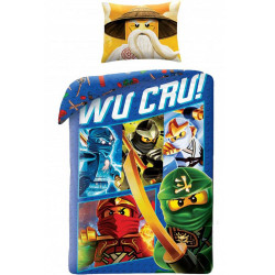 Juego de fundas nórdicas de algodón Lego Ninja "Wu Cru!" 140x200 cm y funda de almohada